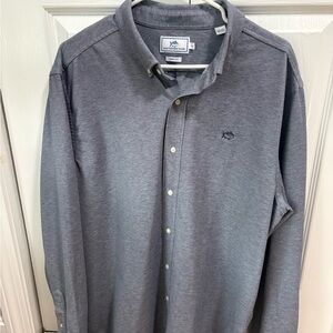 Southern Tide Men's Heather Grey Button-Down Shirt - Sz XL Trim Fit
